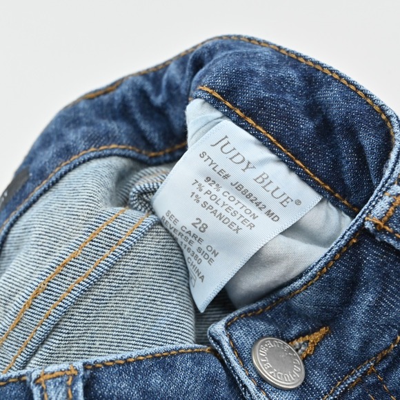 Judy Blue Womens Distressed Relaxed Fit Jeans Size 28 Stretch High Rise JB88242 - Picture 7 of 12